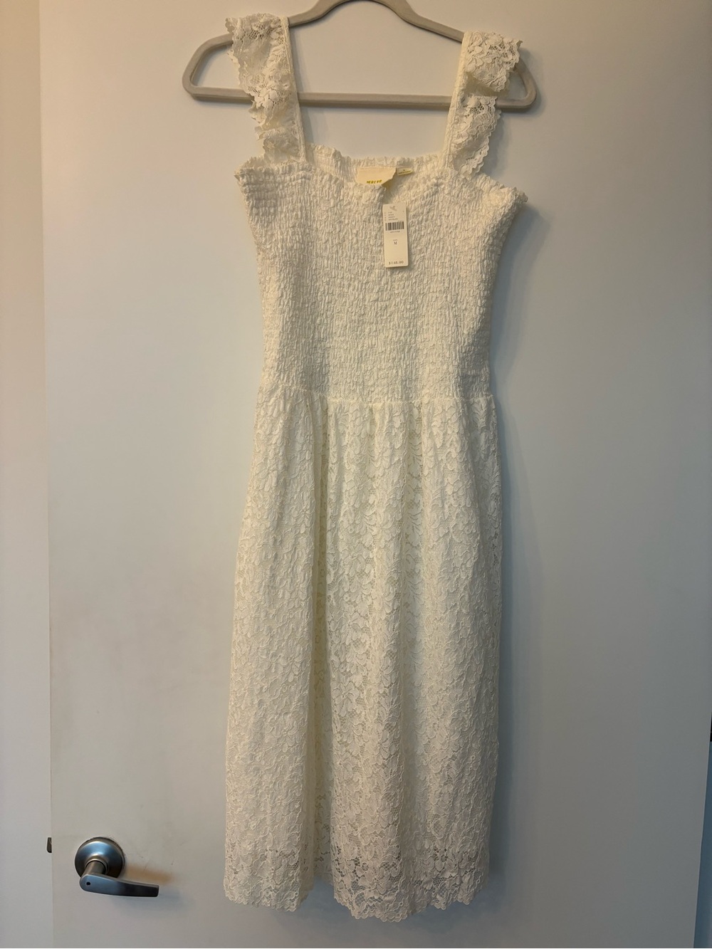 NEW Maeve $148 by Anthropologie Anastasi Smocked Lace Midi Dress sz Med - Picture 3 of 8